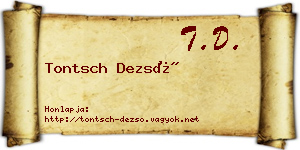 Tontsch Dezső névjegykártya